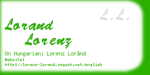 lorand lorenz business card
